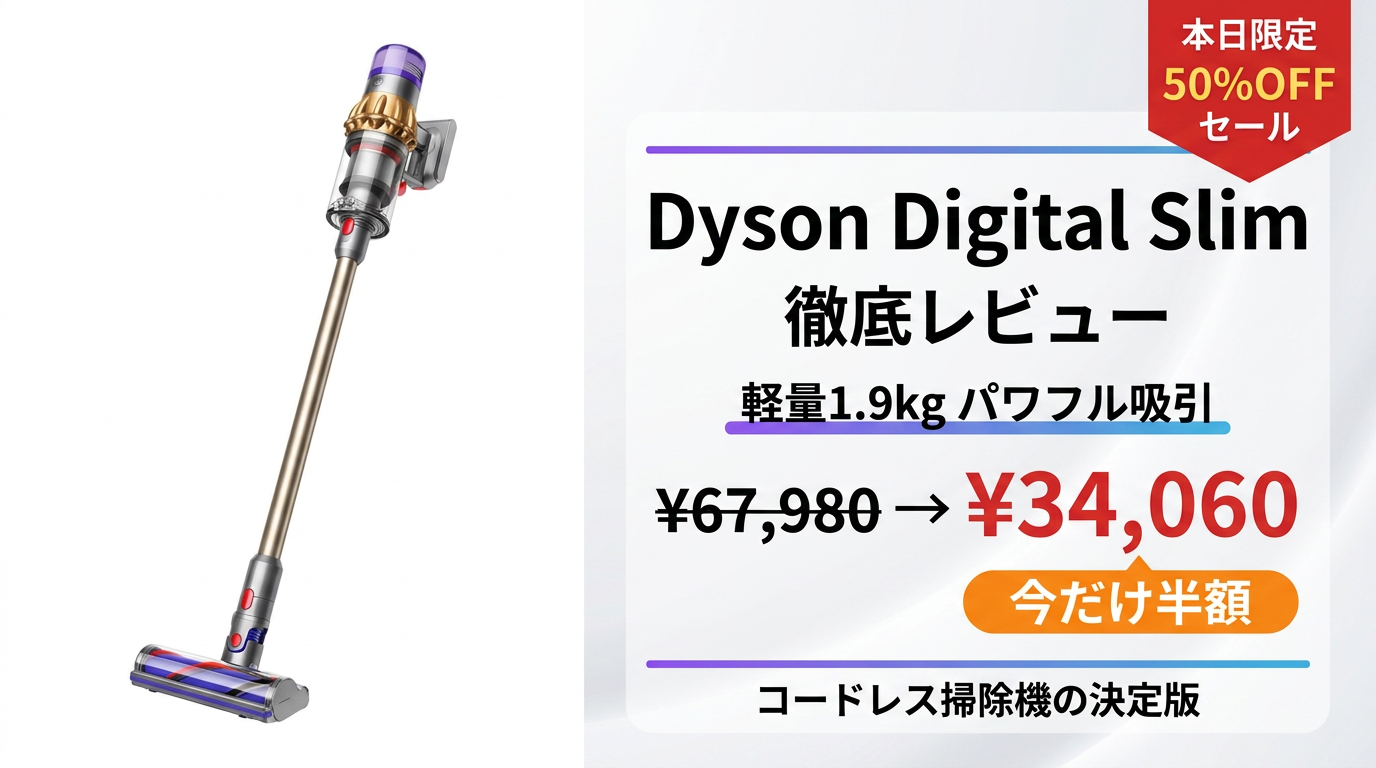 Dyson Digital Slim Origin 50%OFF タイムセール ¥34,060 軽量1.9kg コードレス掃除機